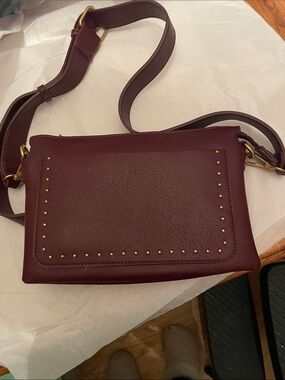 Style & Co. Burgundy Crossbody with Gold Stud Accents